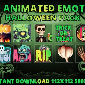 10 Animierte Emotes Pack vol 2 - Halloween edition | Sub Emote | Live-streaming animierte Emote | Gruselige Emotes | Horror Emotes
