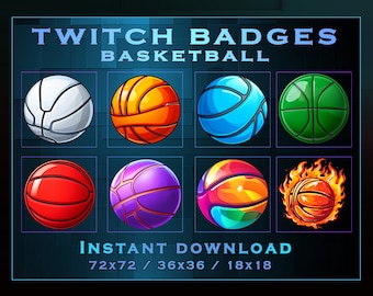 Badge per streaming di basket per Twitch, YouTube, Discord (download digitale)