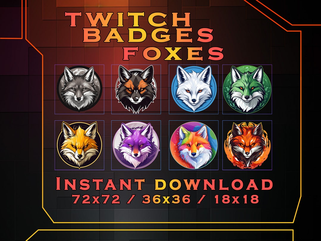Foxes Twitch Sub Badges: Streamer Subscriber Badges (digital Download ...