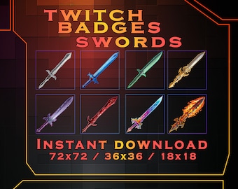 Badge Swords Sub per Twitch, YouTube, Discord (download digitale)