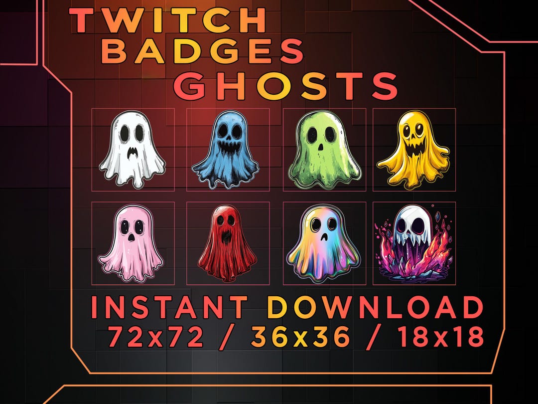 Ghost Twitch Sub Badges: Fantasy Streamer Loyalty Graphics (digital ...