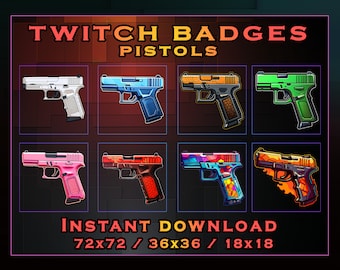 Distintivi Pistol Sub per Twitch, YouTube, Discord (download digitale)