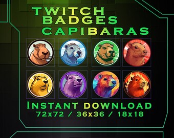Badge Capybara Sub per Twitch, YouTube, Discord (download digitale)