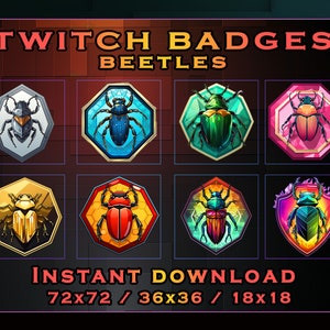 Beetles Sub Badges for Twitch YouTube Discord | Stream Badges | Twitch Sub Badges | Subscriber Badges | Discord Roles | Bit Badges