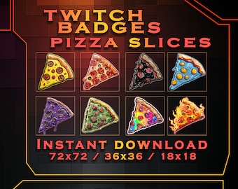 Badge di Pizza Slices: Twitch, YouTube, Discord (download digitale)