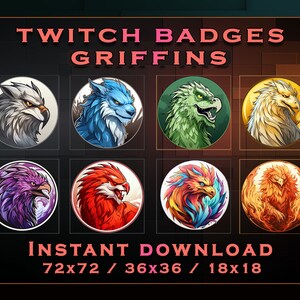 Griffins Sub Badges for Twitch YouTube Discord | Stream Badges | Twitch Sub Badges | Subscriber Badges | Discord Roles | Bit Badges