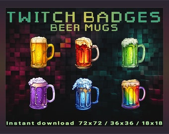 Badge di abbonamento per boccali di birra per Twitch, YouTube, Discord (download digitale)