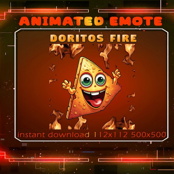 Animated Emote - Fire Doritos | Sub Emote | Live Streaming Animated Emote | Cute Emotes | Meme emote