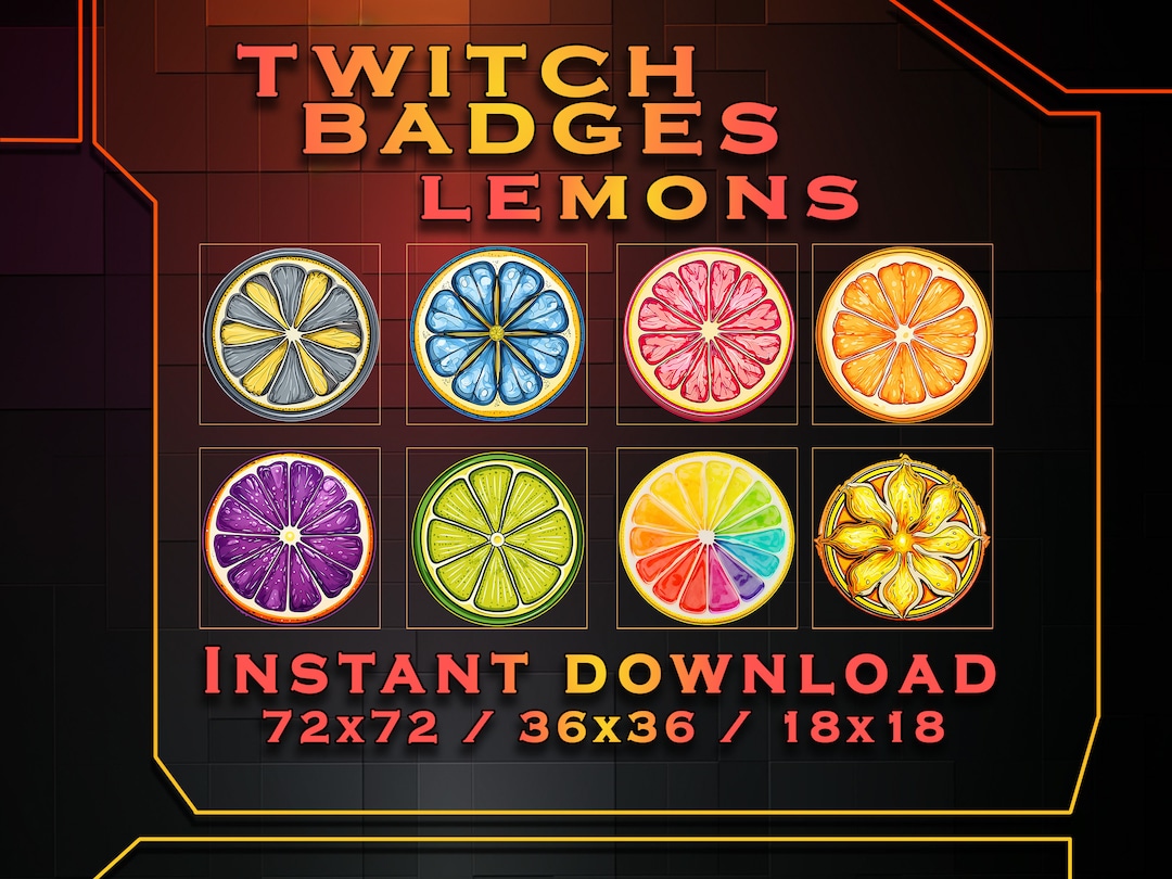 Lemons Twitch Sub Badges: Colorful Stream Subscriber Badges (digital ...