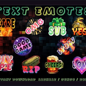 Text Emotes | Discord Emotes | Unique Emotes | GG Love, Rip, Hype