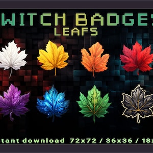 Blätter Sub Badges für Twitch YouTube, Discord | Badges | Twitch Sub Abzeichen | Abonnenten-Abzeichen | Discord Rollen | Gebissabzeichen