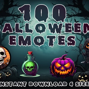 100 Twitch Emotes Halloween Pack 6 Größen Twitch Discord Bundle Emotes