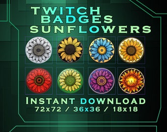 Badge Twitch Sunflower: badge streaming YouTube e Discord (download digitale)