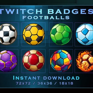 Footballs Sub Badges for Twitch YouTube Discord | Stream Badges | Twitch Sub Badges | Subscriber Badges | Discord Roles | Bit Badges