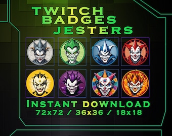 Badge Twitch Sub Jesters: badge per gli abbonati allo streaming (download digitale)