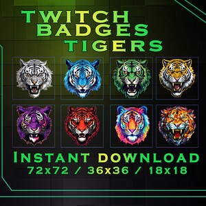 Tigers Sub Badges for Twitch YouTube Discord | Stream Badges | Twitch Sub Badges | Subscriber Badges | Discord Roles | Bit Badges