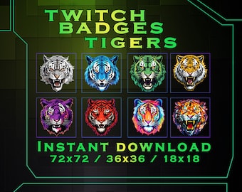 Badge sub Tigers per Twitch, YouTube, Discord (download digitale)