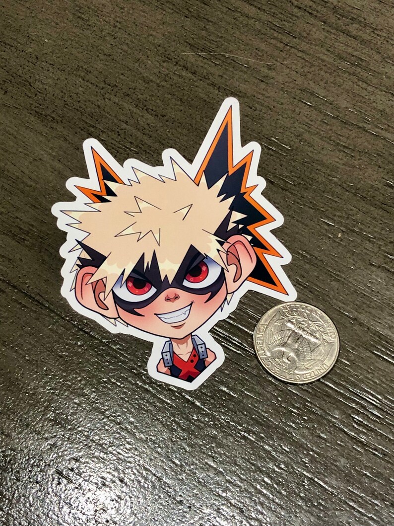 Katsuki Bakugo Matte Vinyl Sticker - [handdrawn] - Etsy