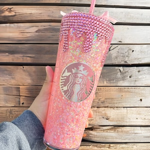 Custom Pink Glitter Tumbler - Personalized Sparkle cup for Coffee, Tea, or Water - Handcrafted Gift for Her - BPA-Free, Insulated, Reusable