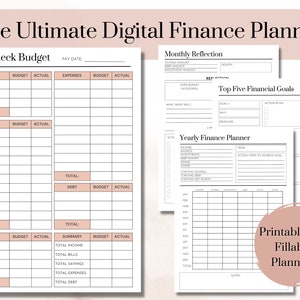Digital Finance Planner, Budget Planner, Finance Tracker, Digital Budget Template, Undated Budget Planner, Savings Tracker, Budget Printable