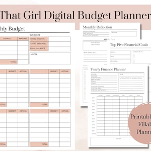That Girl Budget Planner, Finance Tracker, Digital Budget Template, iPad Undated Budget Planner, Savings Tracker Printable, Monthly Budget