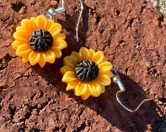 Sunflower Charm Earrings