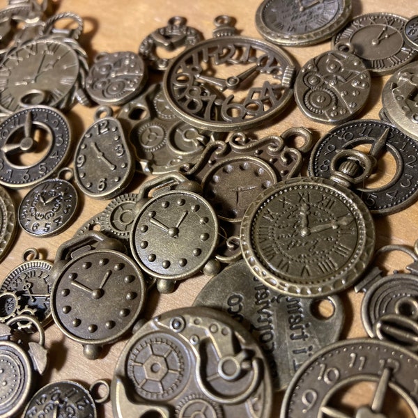 Clock Charm - Etsy