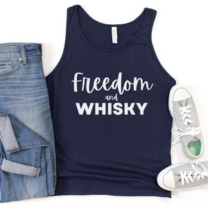 Freedom and Whisky Tee - Scottish Graphic Bella Canvas Shirt afbeelding 2