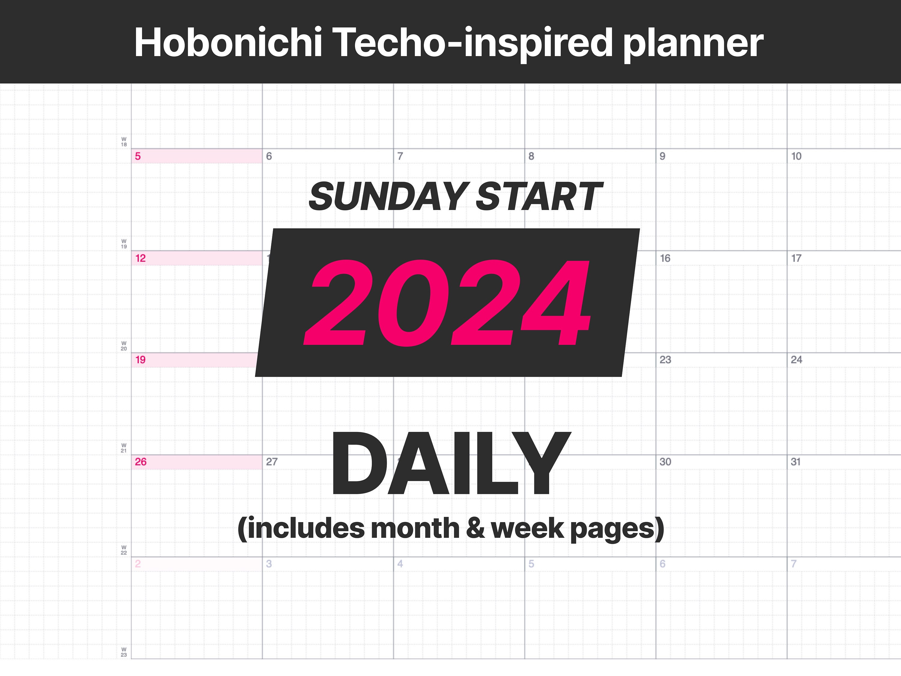 2024 - Daily Weekly Monthly - Digital Planner - SUNDAY Start | Simple ...