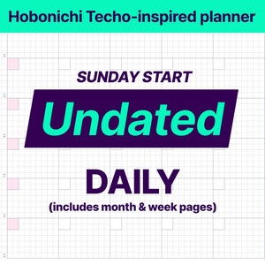 Undatiert - Täglich Wöchentlich Monatlich - Digitaler Planer - SONNTAG beginnen | Einfach & Sauber | Leicht | Hobonichi Techo inspiriert - PDF