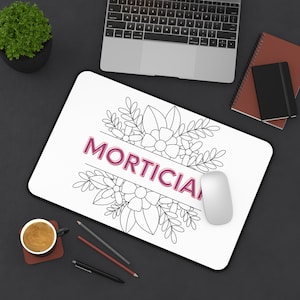 Desk Mat; computer mat; mortician, death care; funeral director; female, flower