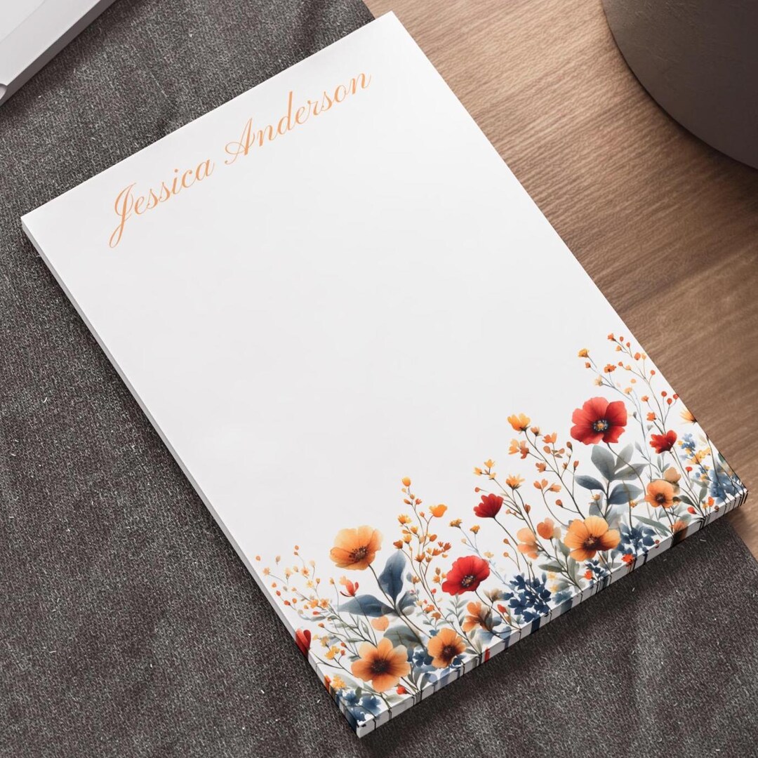 Personalized Floral Sticky Notes | Custom Name Post-it Pads - Etsy