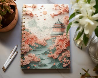 Sakura Spiral Notebook - Aesthetic Japanese Cherry Blossom Journal
