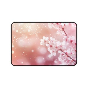 Bureaumat kersenbloesem, roze Sakura-muismat, grote esthetische gamingmat, bureaudecor, Japanse bloemdessin mat