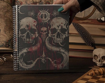 Gothic Skull & Serpent Spiral Notebook: Dark Occult Journal