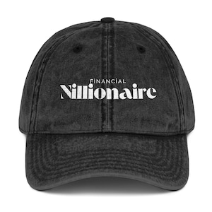 Vintage Financial Millionaire Cap, Adjustable Hat, Unisex Dad Hat, Casual, Funny Embroidered Cap, Trendy Gift for Hustlers Entrepreneurs