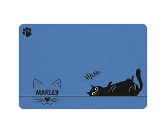 Personalized Cat Feeding Mat – Custom Pet Placemat, Kitten Gift
