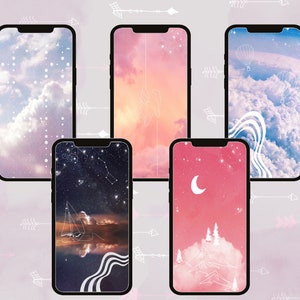 Aesthetic Sky Phone Wallpapers | Minimalist Boho Backgrounds | Lockscreen / Screensaver | Instant Download | Clouds | Nightsky | Stars