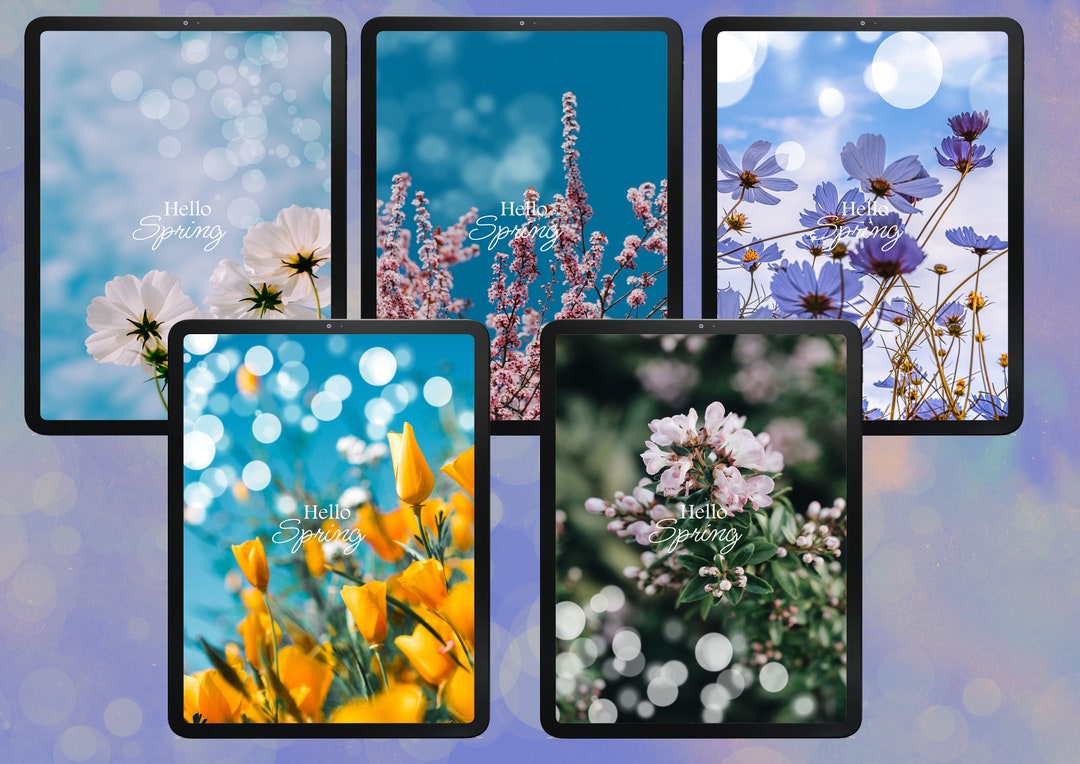 Spring Flower Lock Screen Computer Spring Pad Wallpapers | 5 Tablet Background Designs | Screensaver/ Lock ...