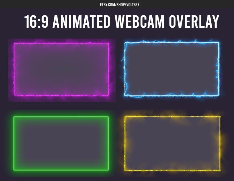 Animated Twitch Overlay Pack | Camera Borders | Cam Frames | OBS Webcam ...