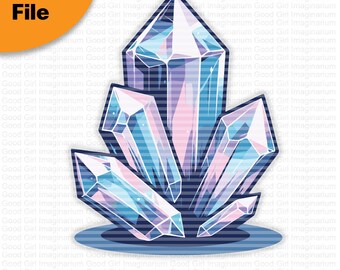 Kristall-PNG-Cliparts, Magisches Kristall-Aufkleberdesign, Sublimations-PNG, Digitaler Download