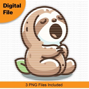 Gähnendes Faultier Serenade - Entzückendes verschlafenes Faultier PNG für Cozy Crafts - Digitale Datei