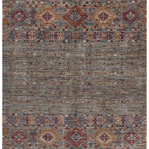 3x4 Khorjin Area Rug striped Afghan Hand Knotted Geometric