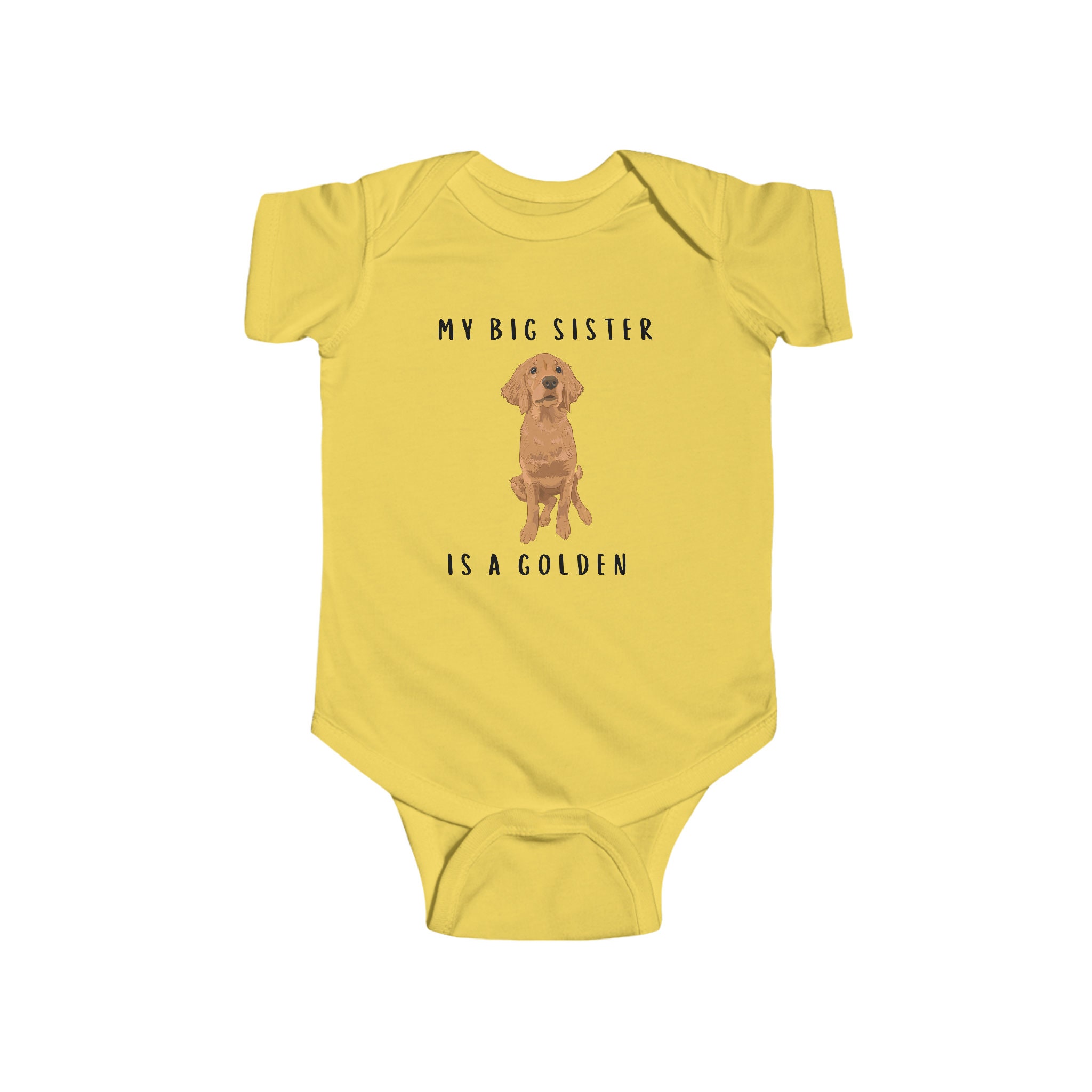 My Big Sister Golden Retriever, Baby Infant Fine Jersey Bodysuit,golden Retriever Gift,dog