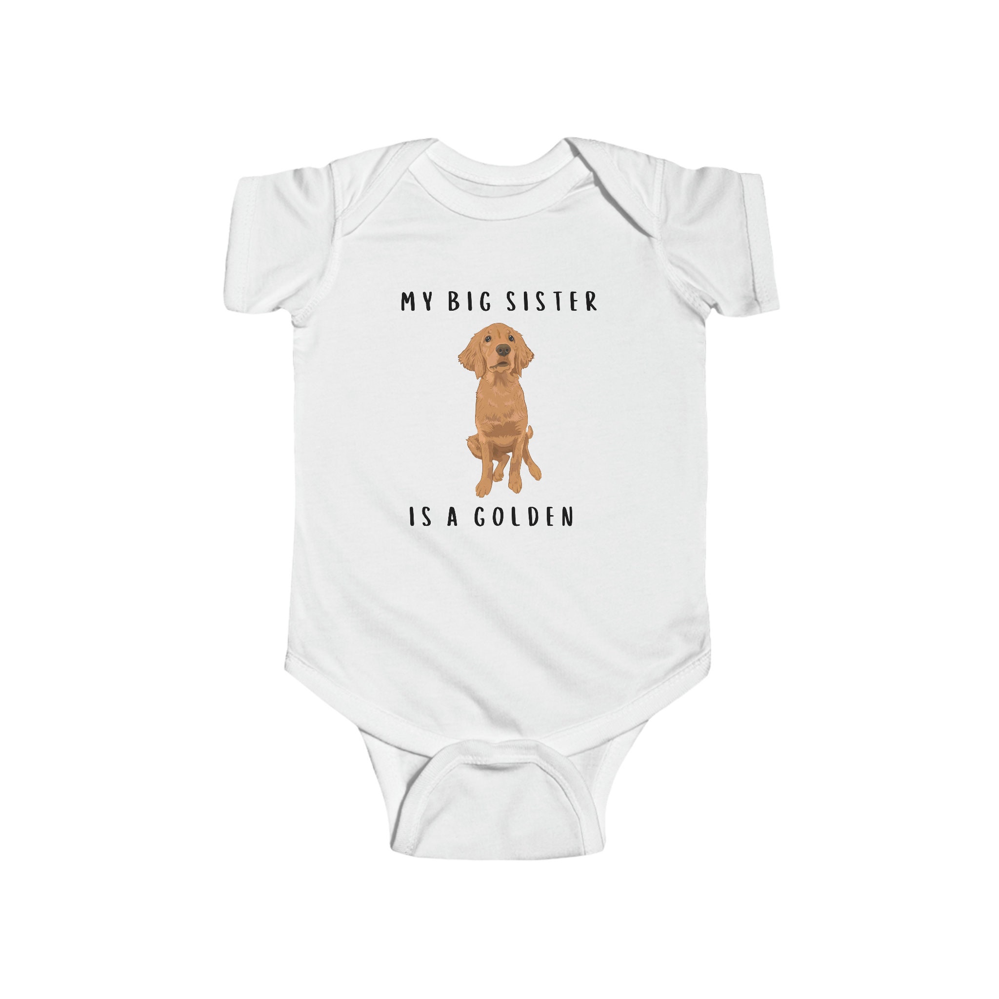My Big Sister Golden Retriever, Baby Infant Fine Jersey Bodysuit,golden Retriever Gift,dog
