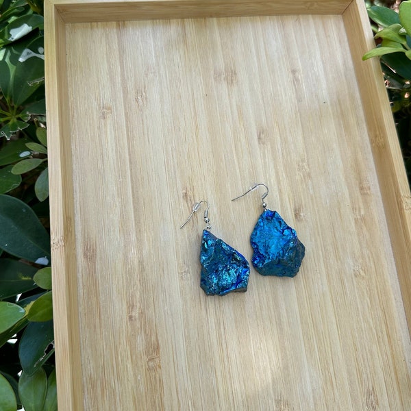 Pendientes de mineral de pavo real