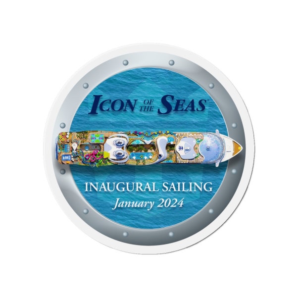 Icon of the Seas Inaugural Sailing Round Die-Cut Magnet