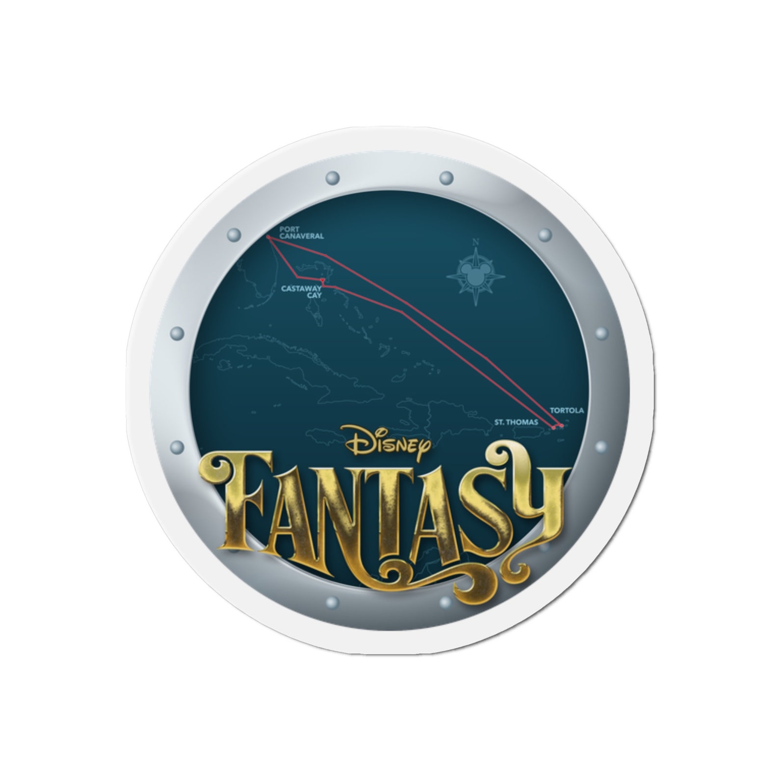 Disney Fantasy Itinerary Round Die cut Magnet Port Canaveral Castaway disney-fantasy-itinerary-round-die-cut-magnet-port-canaveral-castaway