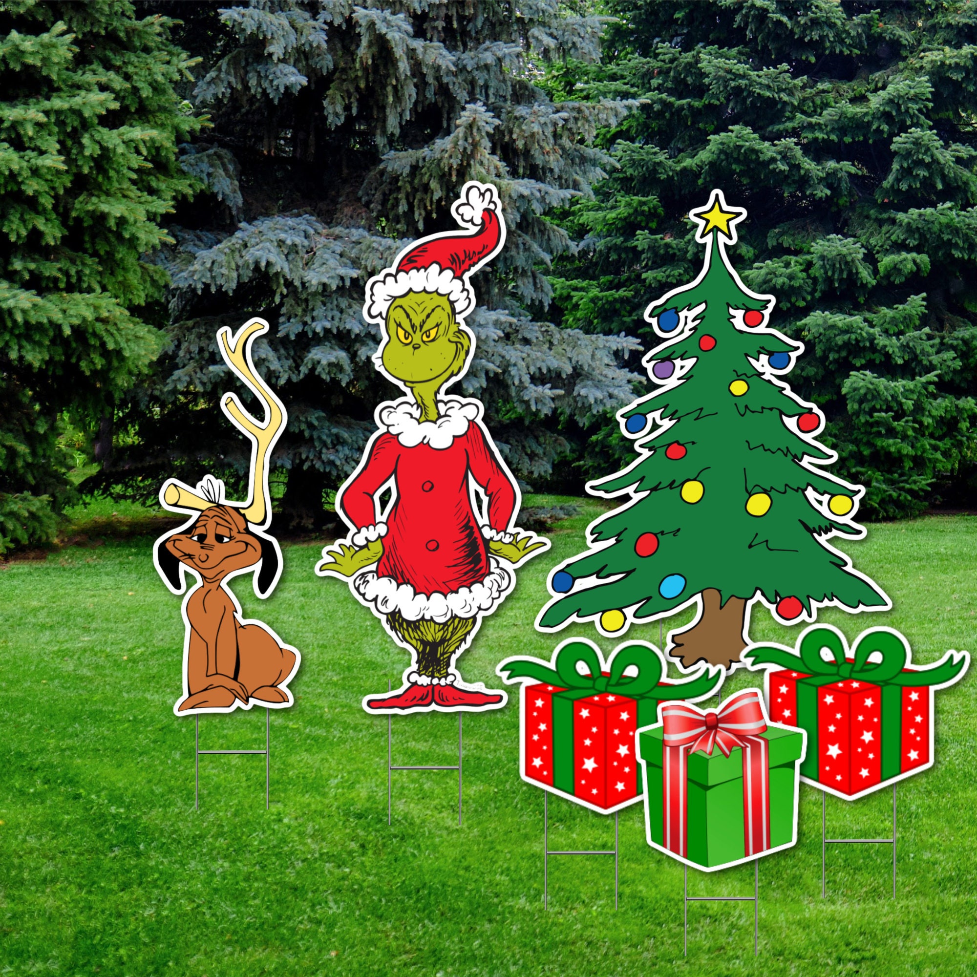 Christmas Tree and Character Foam Board Cut Out or Yard Signs Etsy