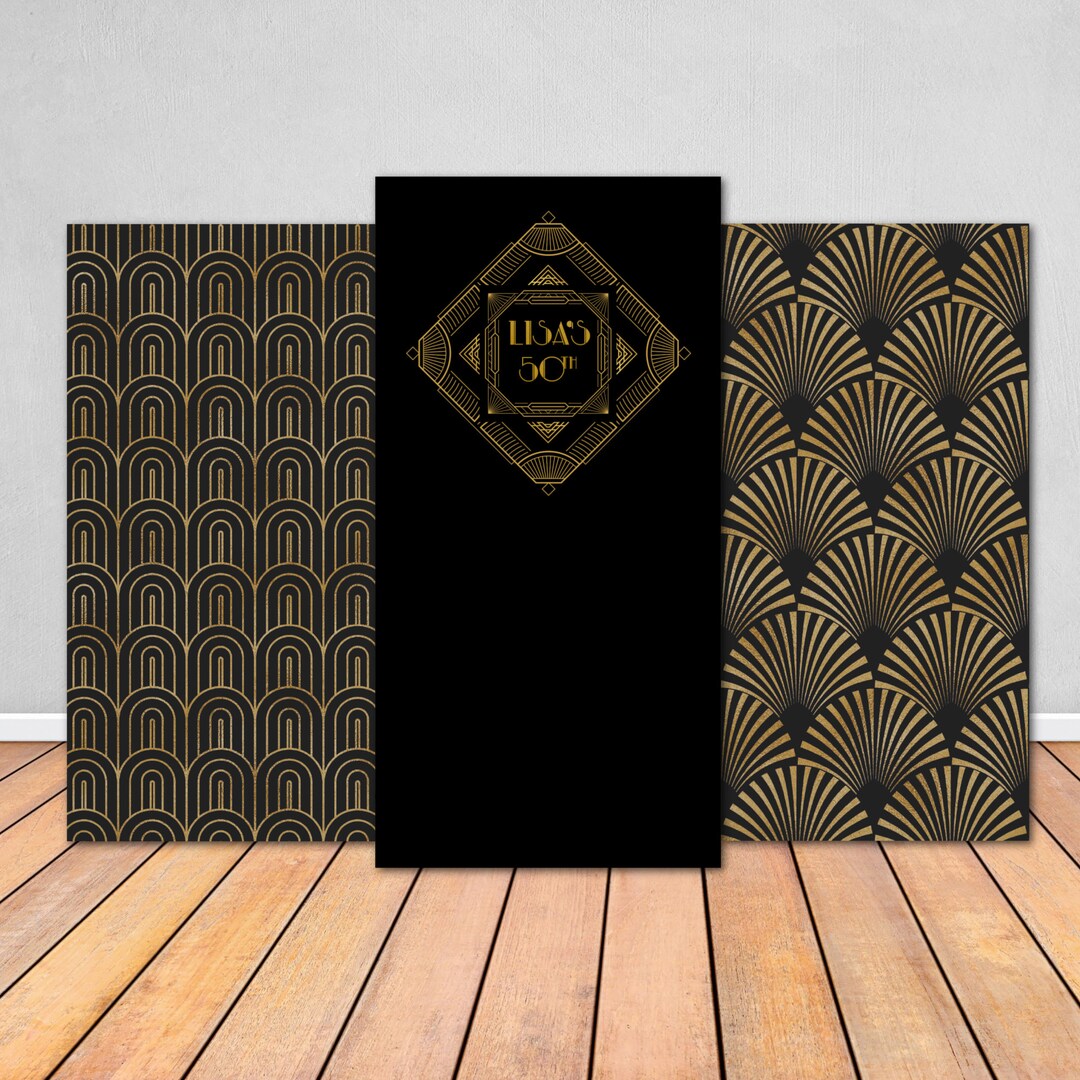 Art Deco Foam Board Backdrops, Art Deco Theme Birthday Decorations